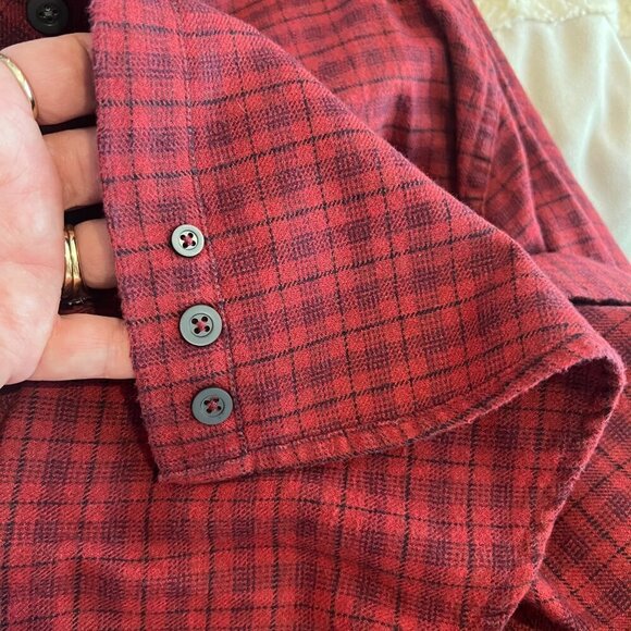 Men's Structure Red/Black Flannel Long Sleeve, Size XL - Picture 8 of 8